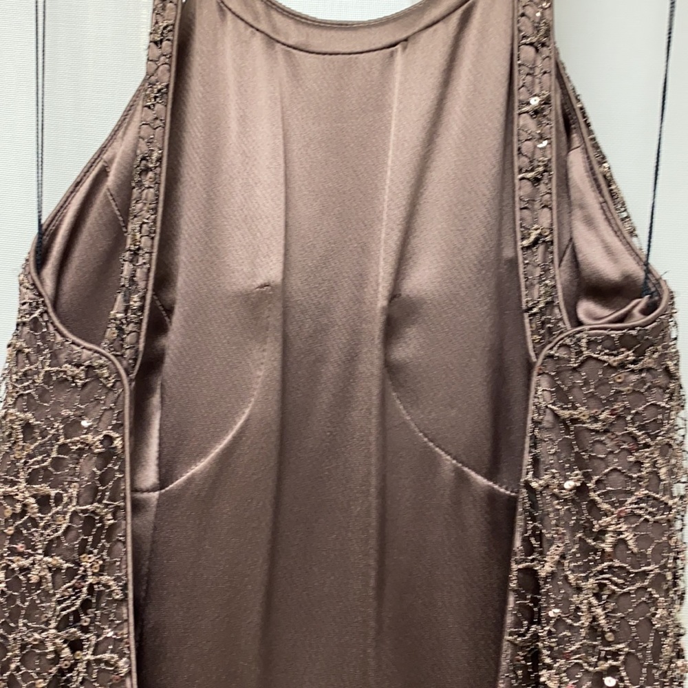 Adrianna Papell halter lace low back long gown - Picture 10 of 12